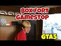 24 HOUR BOX FORT GAMESTOP STORE Kid Playing GTA 5 INSIDE Box Fort