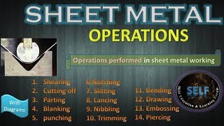 Sheet metal operations | operations performed on sheet metals | sheet 