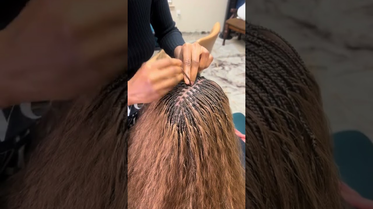 Micro braids with human hair  #microbraids #humanhairbraids