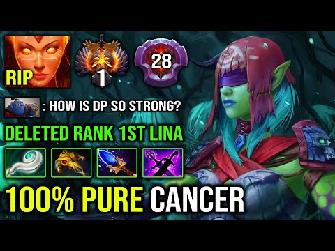 100% PURE IMBA DP Mid Spammer | Deleted Rank 1st Lina Like a Boss with Aghanim Exorcism DotA 2