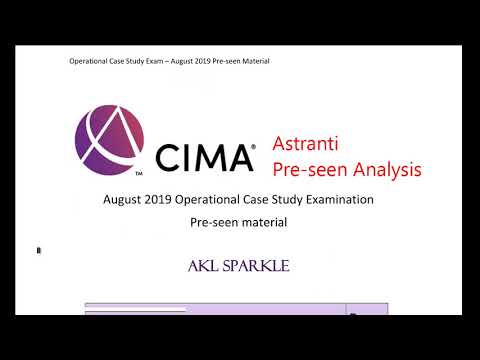 CIMA OCS August 2019 - AKL Sparkle - Pre-seen Analysis