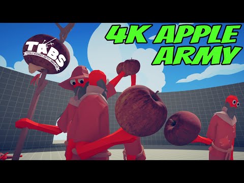 🍎4k Apple Army  vs EVERY FACTION - Totally Accurate Battle Simulator TABS Mod Egypt Update