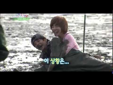 111119 SNSD Sunny VS F(x) Amber Mud Race @ Invincible Youth 2 Ep 2 cut