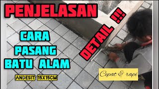 How to install 15x15 andesite natural stone||details and explanation⁉️⁉️