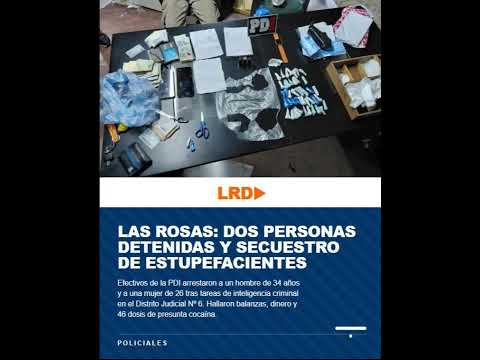 Las Rosas: dos personas detenidas y secuestro de estupefacientes