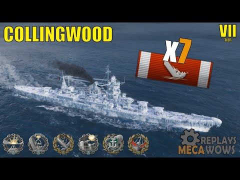 Collingwood 7 Kills & 186k Damage | World of Warships Gameplay