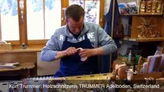 preview picture of video 'Kurt Trummer carves wood in Adelboden'