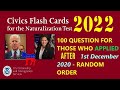US citizenship 100 Civics questions for naturalisation interview 2021 exam - Random order
