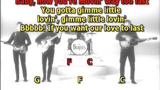 Slow down Beatles best karaoke instrumental lyrics chords cover