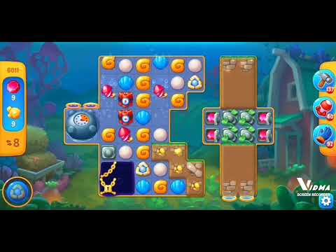 Fishdom. 6011 level no boosters and diamonds - 11 moves