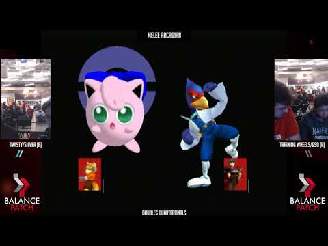 NE Melee Arcadian 5 - Silver/Twisty (Blue) vs. GSO/Training Wheels (Red) - SSBM Doubles WQF