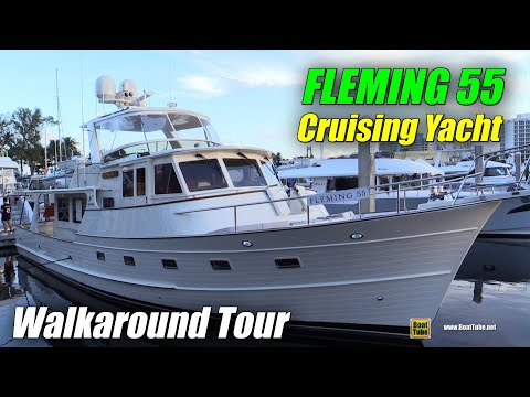 2017 Fleming 55 Cruising Yacht Walkaround Tour - 2020 Fort Lauderdale Boat Show
