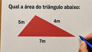 Como o calcular a área do triângulo (MESMO SEM A ALTURA)