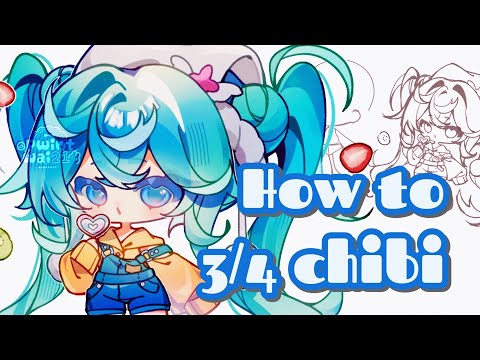 How to draw 3/4 chibi size | Tutorial [IbisPaintX]