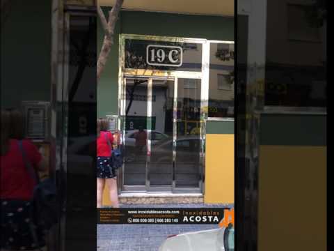 Puerta automatica telescópica de acero inoxidable