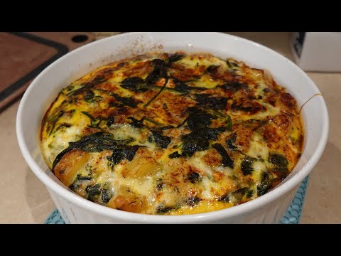 Potato Cheese and Spinach Crustless Quiche