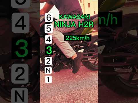 Maximum speed for each gear on a Kawasaki Ninja H2R