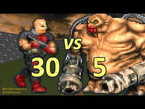 30 Sergeants vs 5 Mancubi - Monster Infighting - Doom II Retro Battles