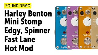 Video thumbnail for Harley Benton MiniStomp Edgy, Spinner, Fast Lane & Hot Mod - Sound Demo (no talking) by Guitar Bonedo