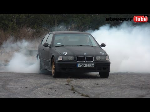 Palenie gumy BMW E36 325 "STERYD" - Lotnisko Michałków 2019