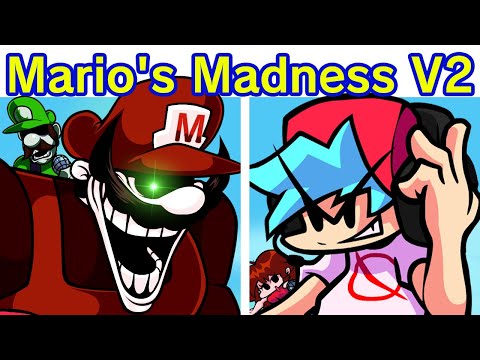 Friday Night Funkin' VS Mario's Madness V2 FULL WEEK + Cutscenes (FNF Mod) (Mario 85'/MX/Mario.EXE)