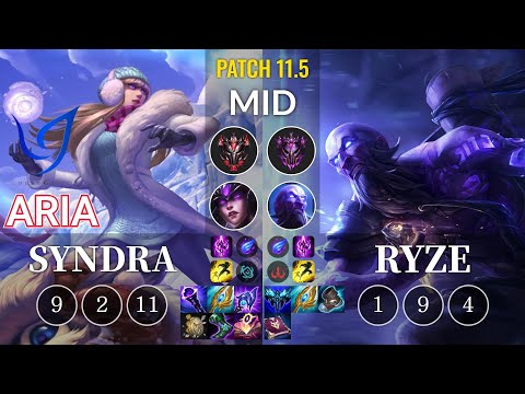 CGA Aria Syndra vs Ryze Mid - KR Patch 11.5
