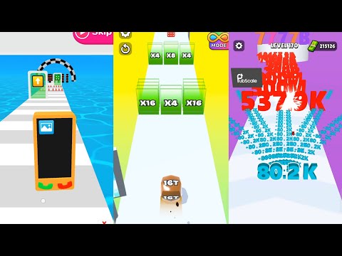 Jelly Run 2048 vs Mobile Run vs Number Run Race - Ultimate Merge & Run Battle! #01