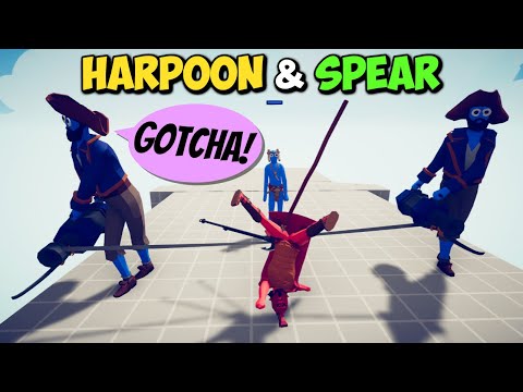 HARPOON & SPEAR! 2x Harpooner and 2x Spear Thrower - Totally Accurate Battle Simulator TABS