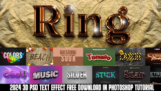 2024 3D PSD Text Effect FREE DOWNLOAD IN PHOTOSHOP TUTORIAL