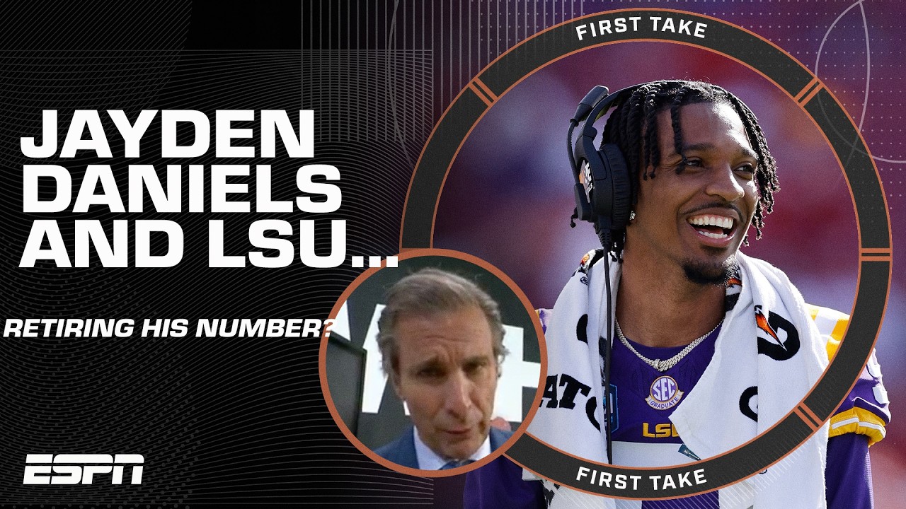 Mad Dog IS MAD about Jayden Daniels wanting his number retired at LSU 😤 | First Take