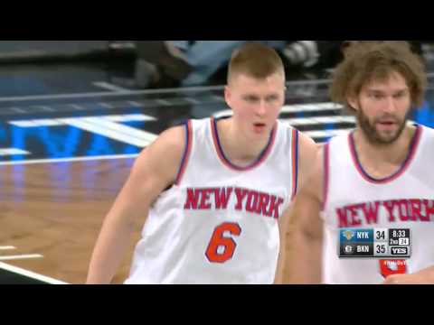 Kristaps Porzingis vs Brooklyn Nets 13.01.2016 (12Pts)