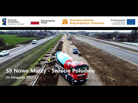 Przelot nad S5 Nowe Marzy - Świecie Południe, listopad 2021 r.