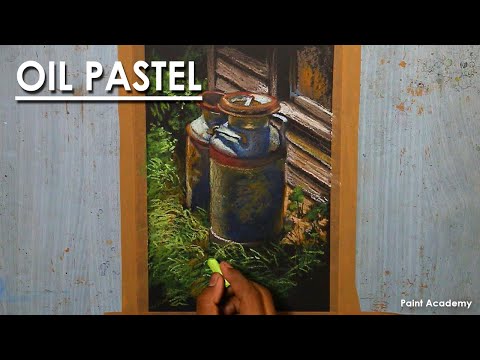 Oil Pastel Still Life Drawing Milk Cane