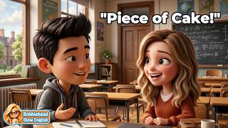 Learn new English in 2 minutes: "a piece of cake"! 🍰 Slow Easy English Listening & Speaking (A2)