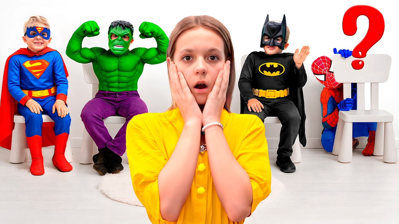 Kids become a Superheroes and are learning numbers