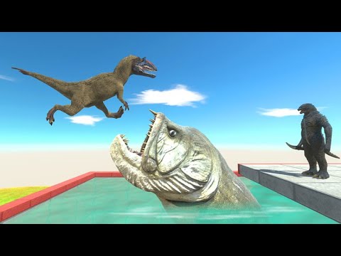Jump Above Xiphactinus and Attack Human Godzilla - Animal Revolt Battle Simulator