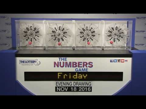 Evening Numbers Game Drawing: Friday, November 18, 2016