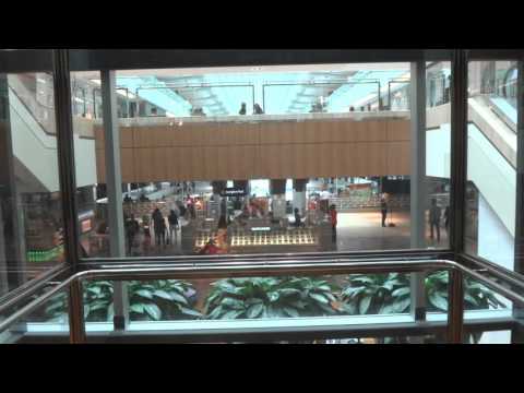 Huge Kone Hydraulic Glass Elevator at Galleria Mall in Houston, TX.