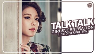 Girls’ Generation (소녀시대) – Talk Talk | Line Distribution (All Vocals)