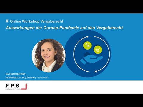 Corona: Wie geht das Vergaberecht mit der Sondersituation um? Wie reagiert der Gesetzgeber?