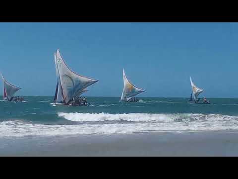 TRADISONAL FESTA REGATA DE JANGADEIRO NA PRAIA DE PONTAL MACEIÓ FORTIM CEARÁ 