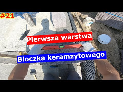 21. Murowanie pierwszej warstwy z pustaków keramzytowych 🏡Dom w Kortlandach 4g2🏡