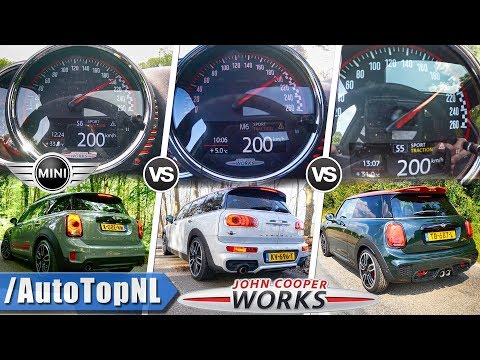 MINI JCW vs CLUBMAN JCW vs COUNTRYMAN JCW | 0-200km/h ACCELERATION & LAUNCH CONTROL by AutoTopNL