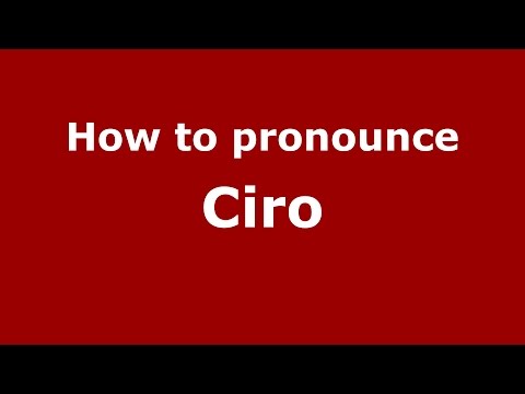 How to pronounce Ciro (Colombian Spanish/Colombia)  - PronounceNames.com
