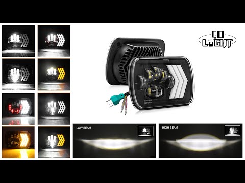 CO LIGHT New In 5x7" Rectangle Headlights - E9 & DOT Marked/ DRL