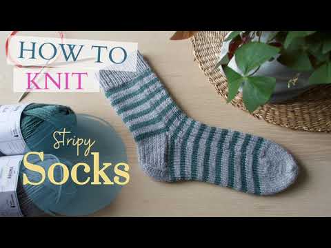 How to knit stripy socks : tutorial by Ina Knits