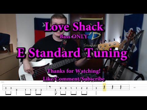 Love Shack - The B-52's (Bass ONLY Cover with Tabs)