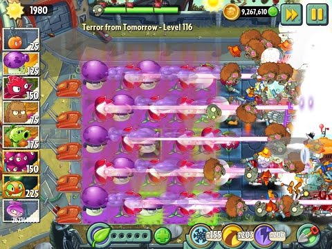 Plants vs Zombies 2 Terror from Tomorrow Level 116 - Sting & Fume