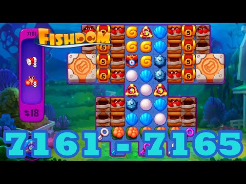Fishdom Level 7161 - 7165 HD Walkthrough | 3 match puzzle | gameplay | android | 7162 | 7163 | 7164