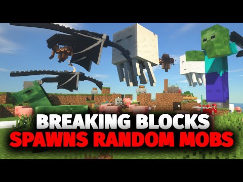 Minecraft, But Destroying Blocks Spawns Random Mobs